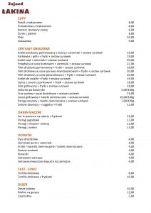Zajazd Łakina menu strona 1